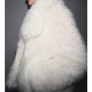Zara White Faux Fur Puffer Jacket